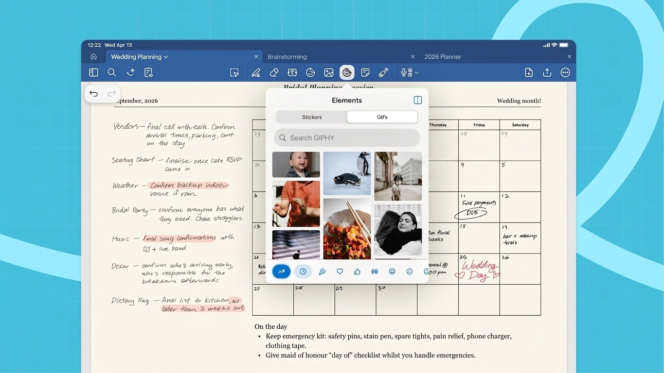 Showing how to import GIPHY into Goodnotes 