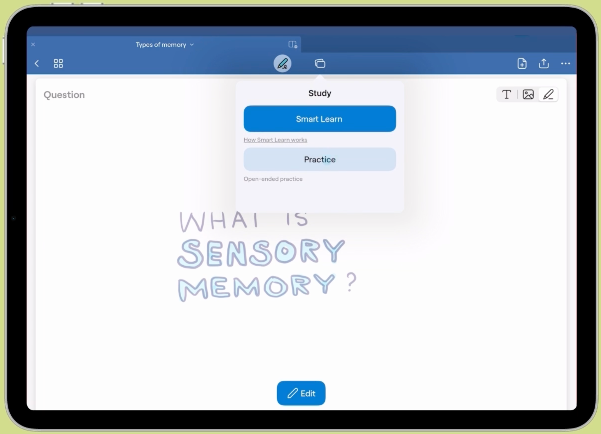 Goodnotes Study Sets in action
