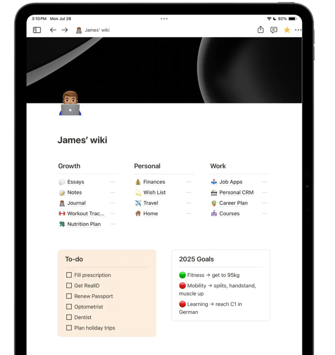 Notion wiki page
