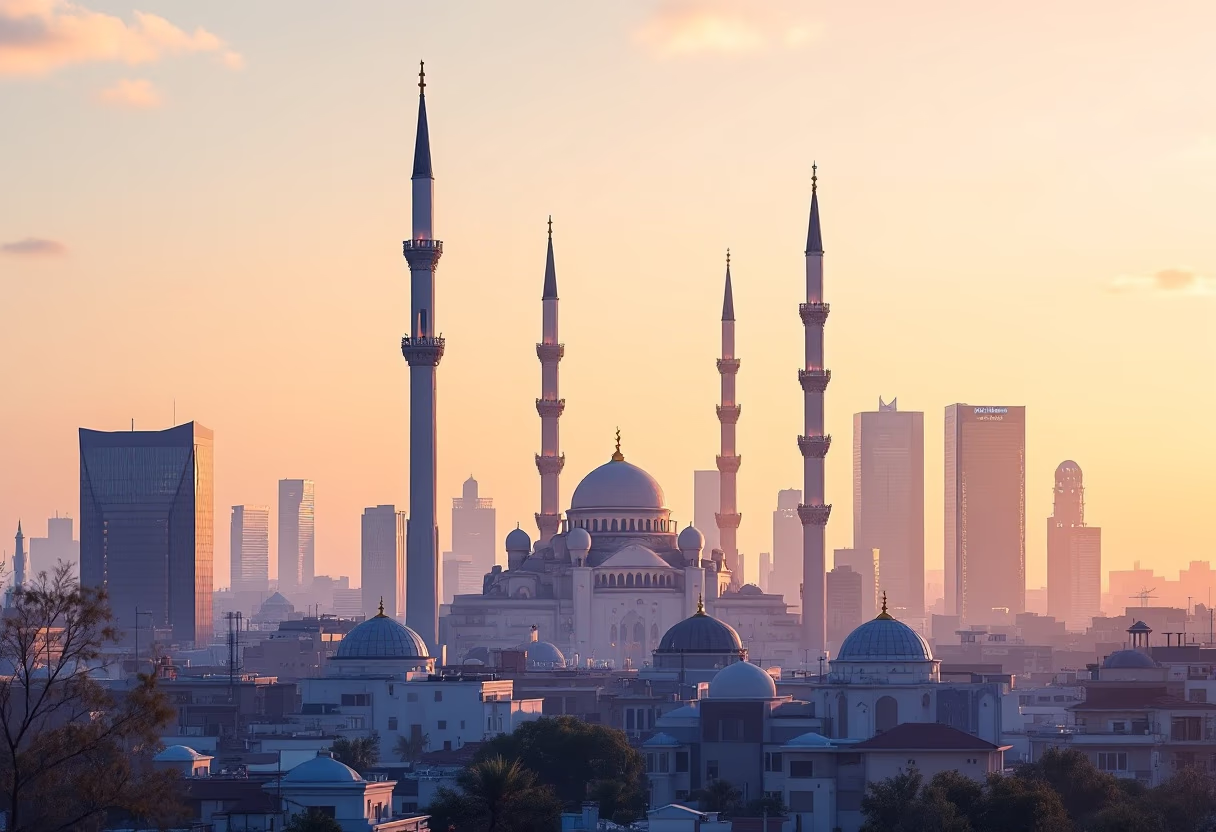 [background image] image of city skyline (for a mosques)