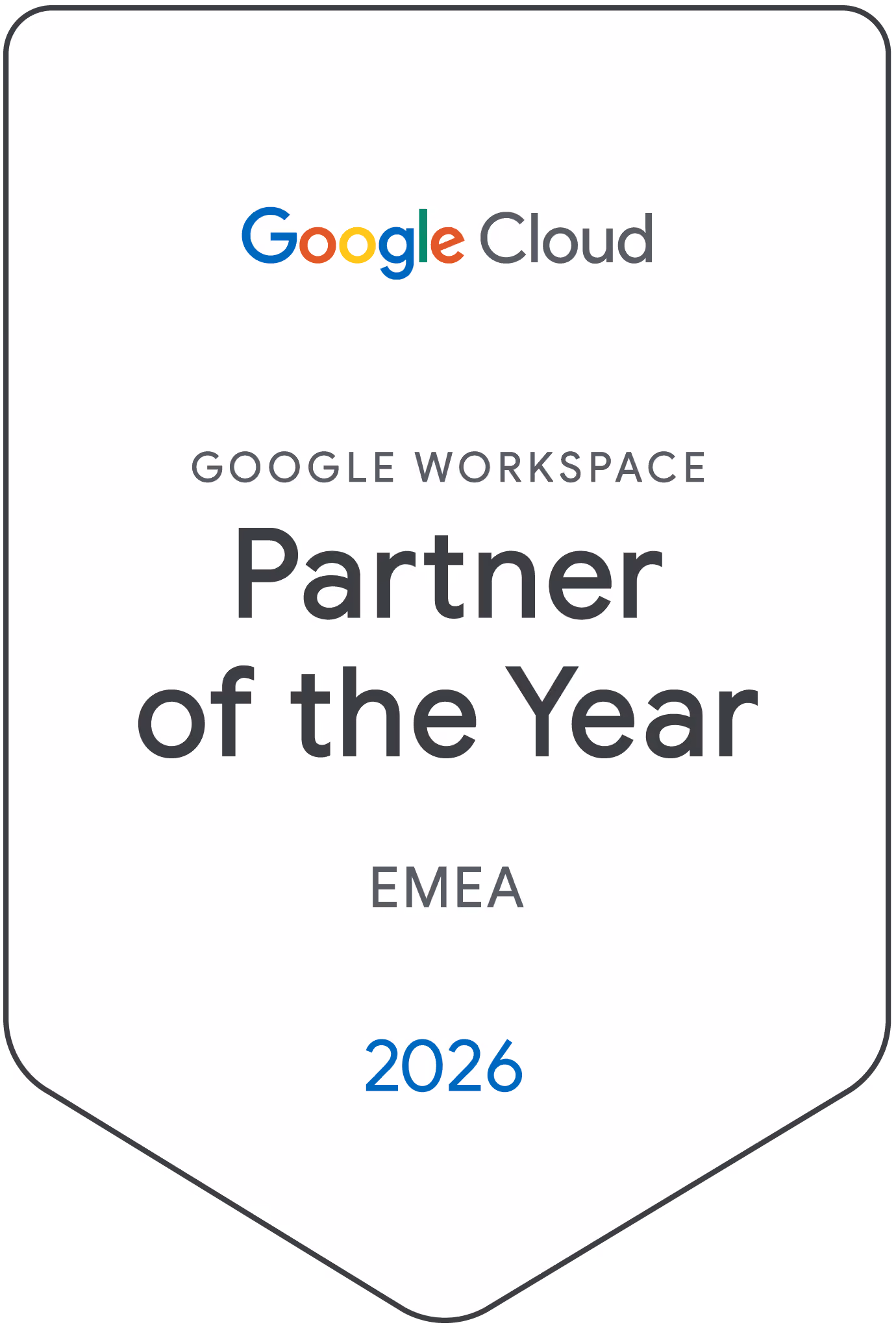 Logo „Google Cloud Google Workspace Partner of the Year EMEA 2026“