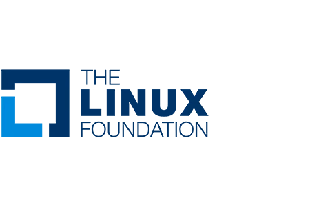 Linux Foundation logo with a blue square and stylized text.