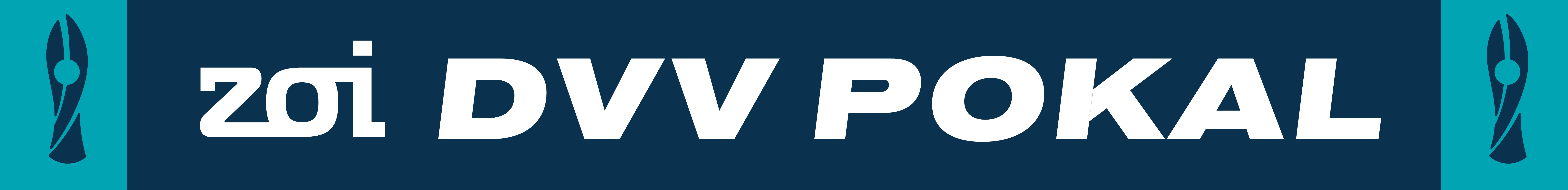Logo featuring text 'zoi DVV POKAL' with stylized trophy icons on teal background sides.