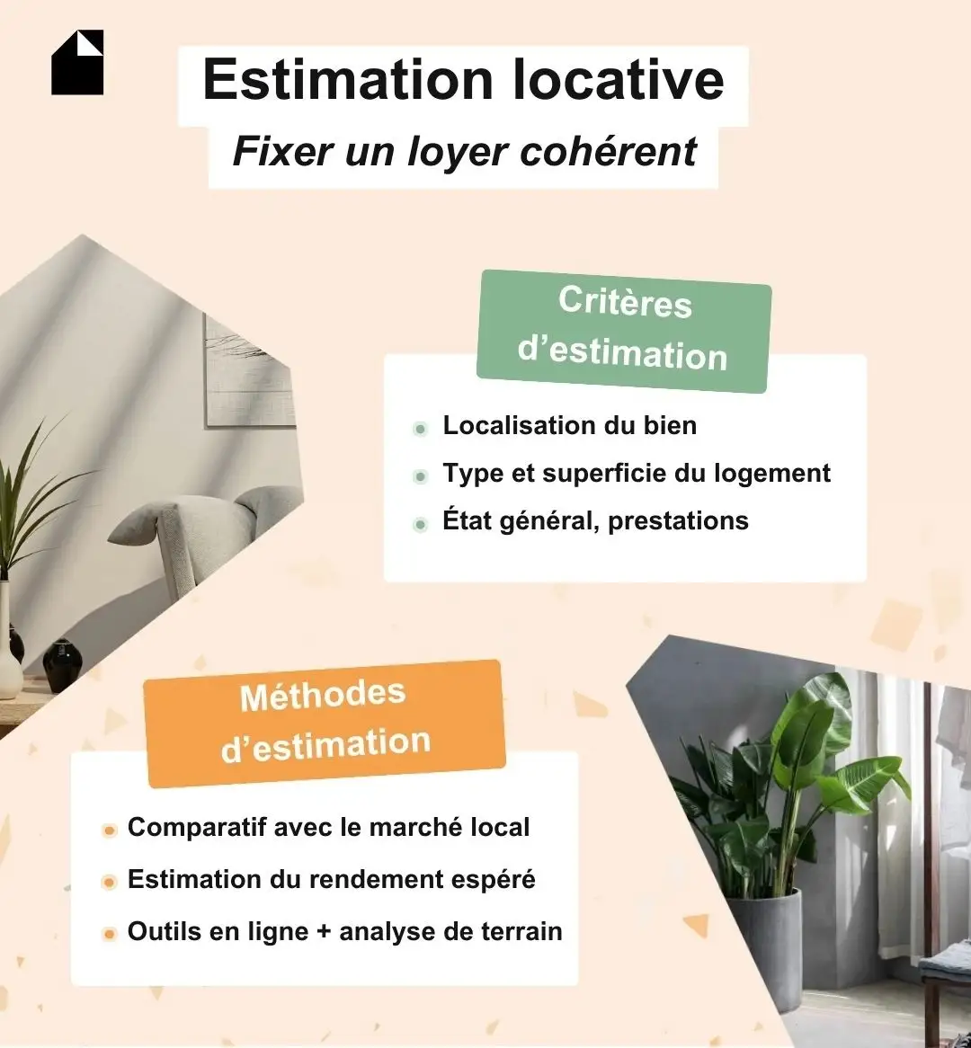 Infographie sur critères et méthodes pour estimer un loyer