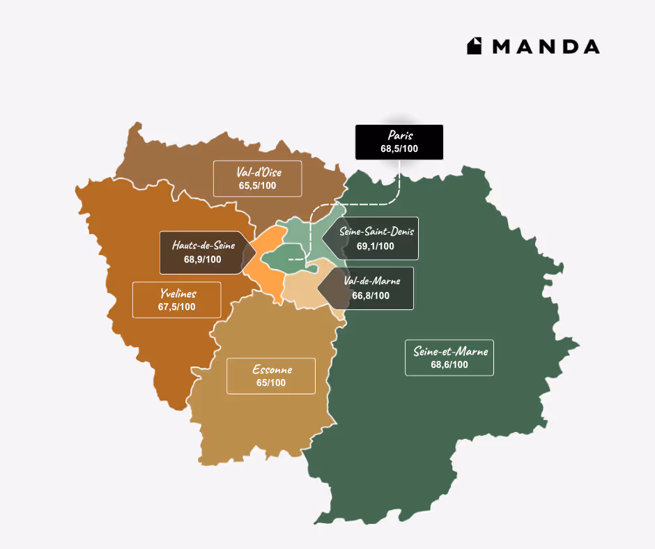 carte des indices de confort par département