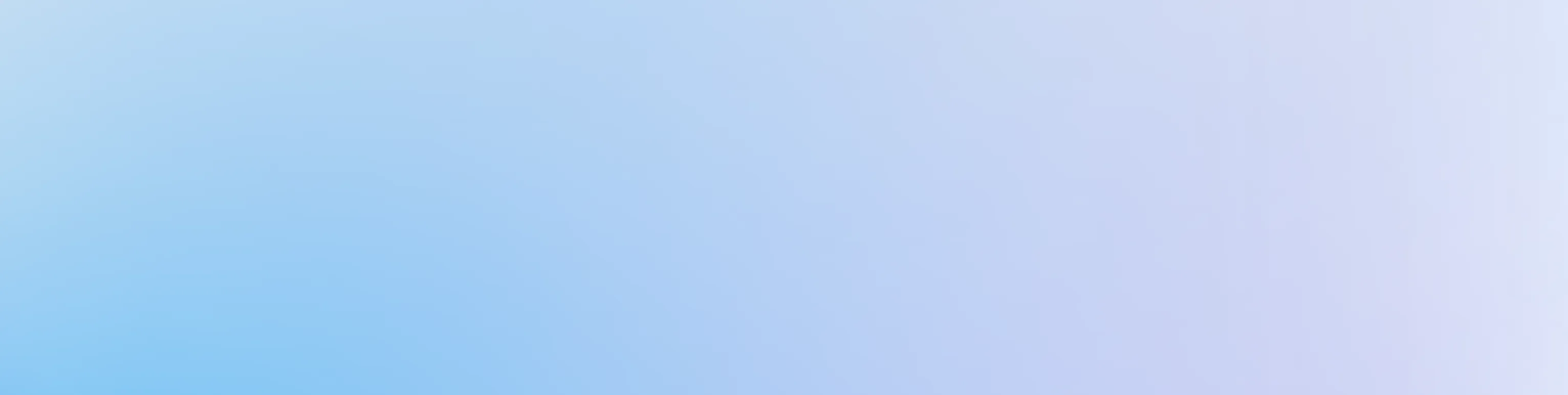 Soft gradient background blending light blue and pale lavender colors.
