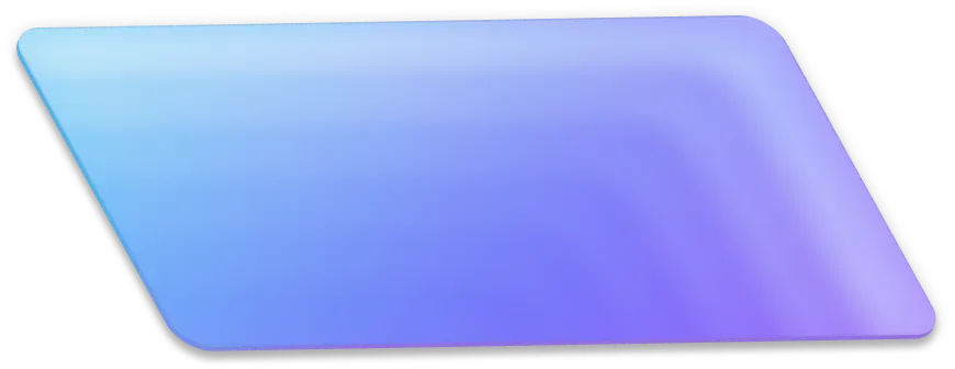 Blue to purple gradient rounded rectangle shape with a black shadow on a white background.