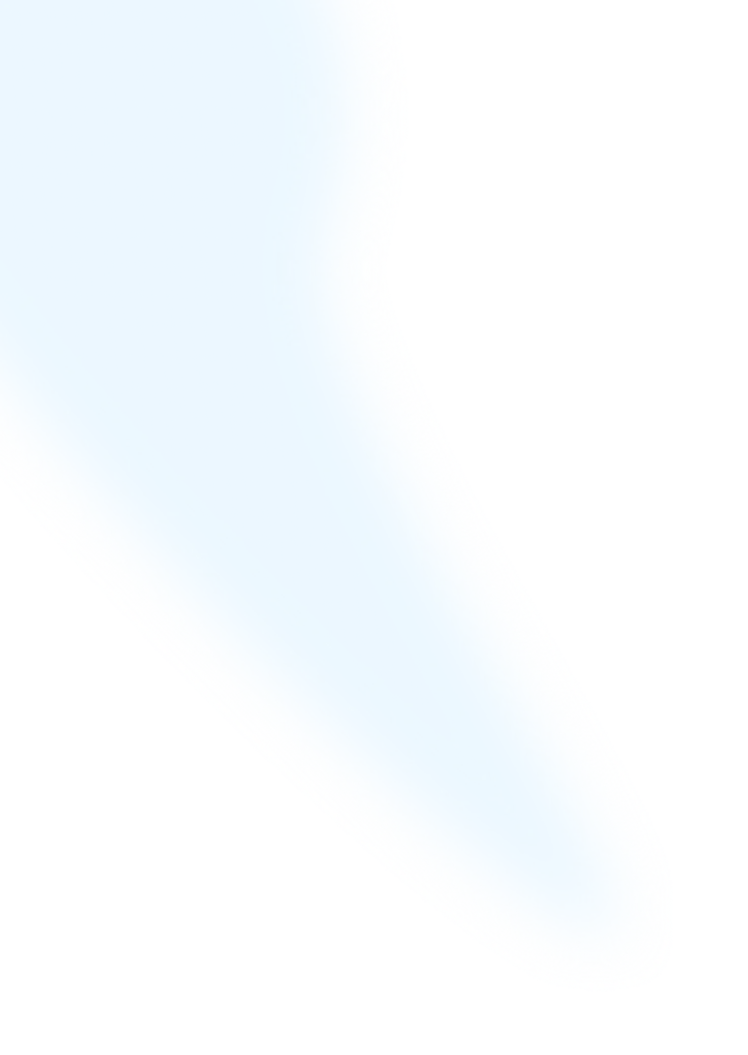 Abstract blue and white curved gradient shape on a transparent background.