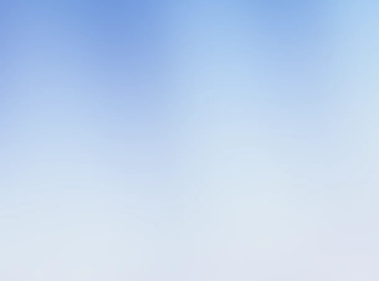 Gradient background blending from light blue at bottom to darker blue at top.