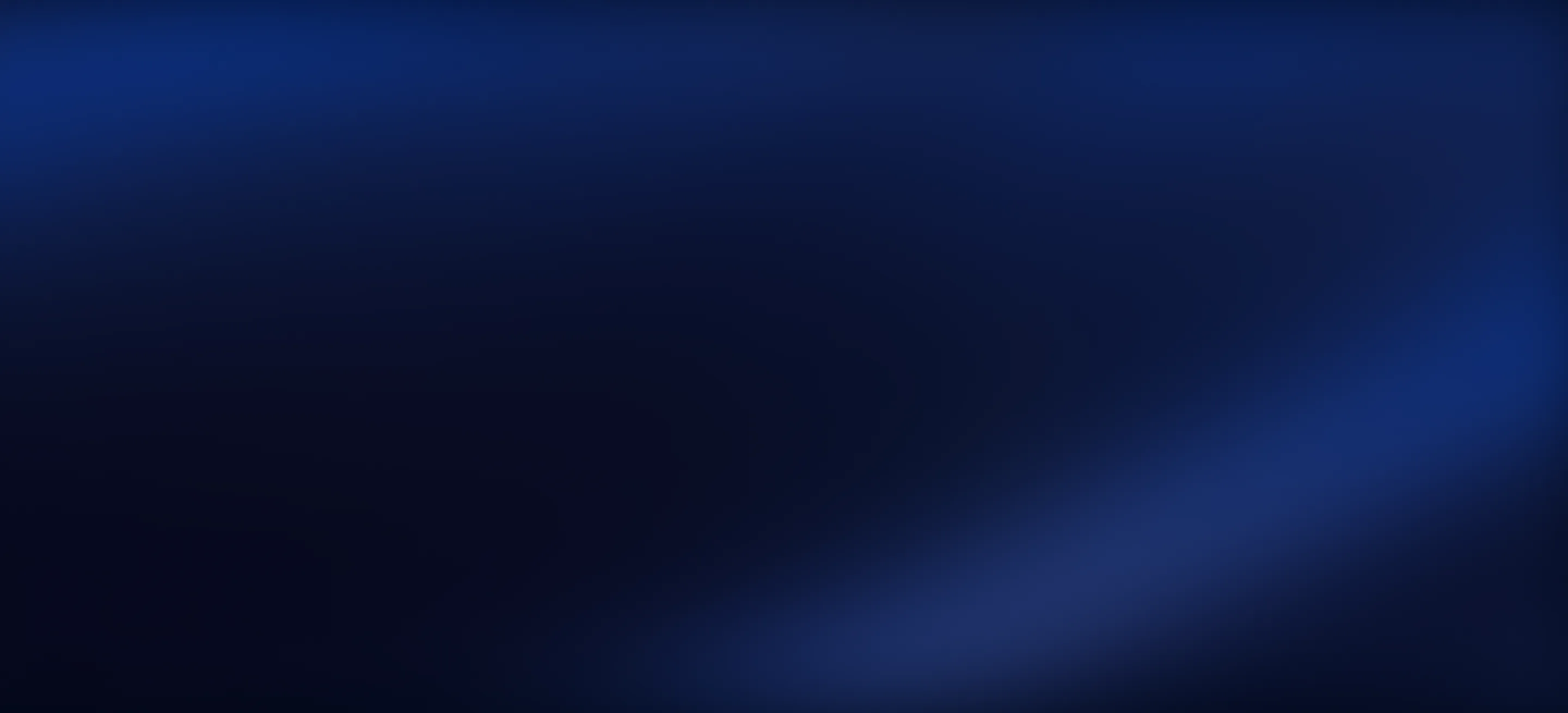 Abstract dark blue gradient background with soft light effects.
