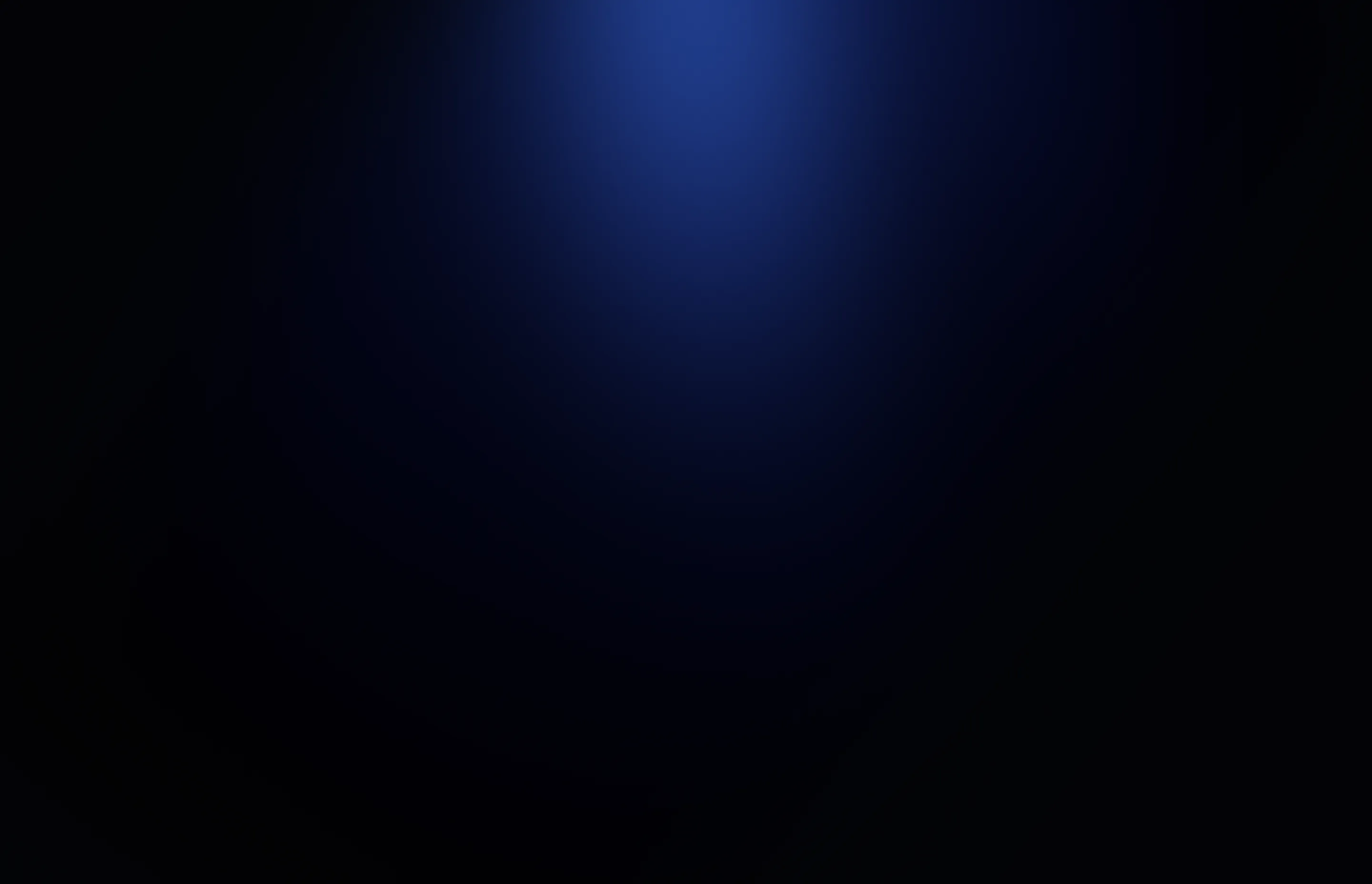 Dark gradient background fading from black at edges to deep blue at center top.