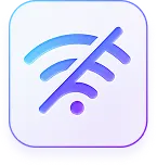 Wi-Fi icon with a diagonal line, symbolizing no or disabled internet connection.