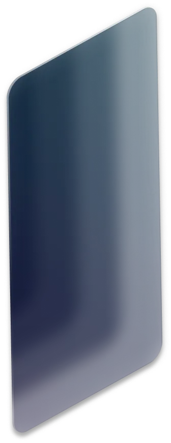 Blue dark gradient black outlined shield with rounded corners.