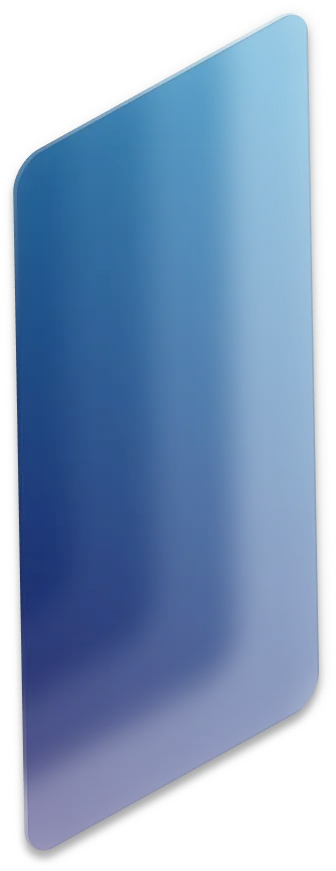 Smartphone with blue gradient screen and rounded corners isolated on white background.