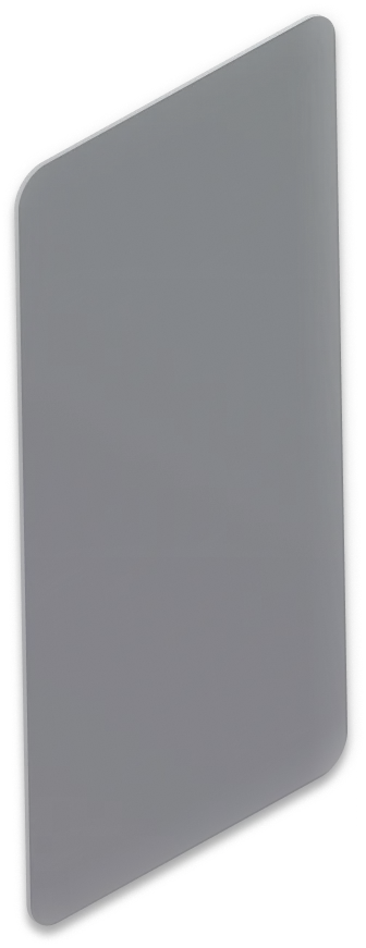 Sleek black glass card with rounded corners and reflective edges.
