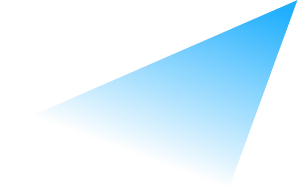 Blue 3D triangular prism casting a shadow on a black background.
