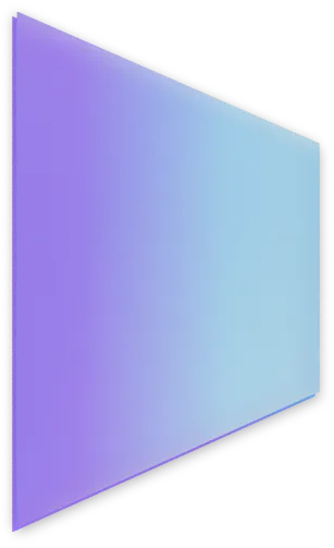 Trapezoid shape with a gradient from purple on the left to light blue on the right, outlined in black.