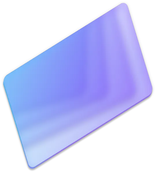 Rectangular glass panel with a gradient from blue to purple and rounded corners.