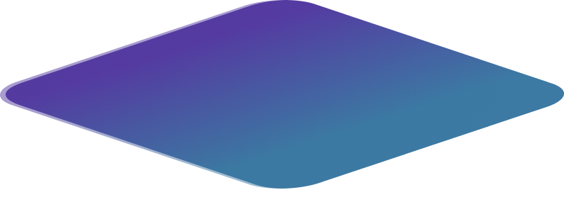 Rhombus shape with a blue to purple gradient and a drop shadow on white background.