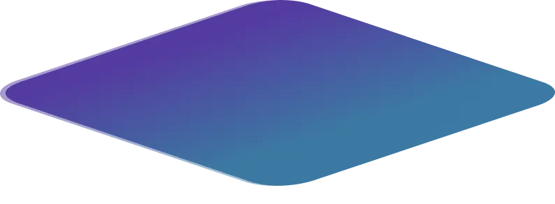 Rhombus shape with a blue to purple gradient and a drop shadow on white background.