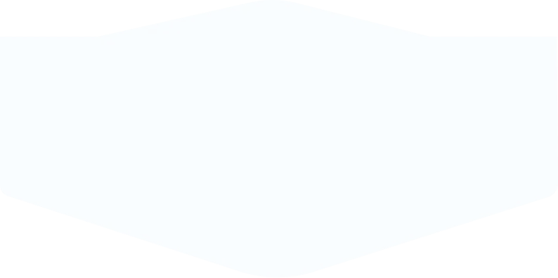 Blue abstract shape with a wide top narrowing toward the bottom in a smooth curve.