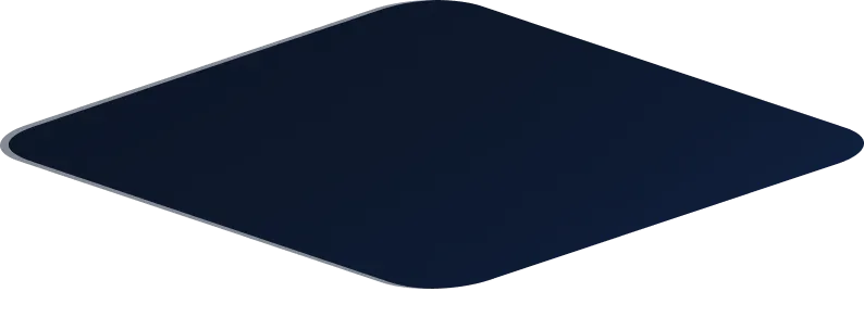 Dark blue diamond shape with rounded corners and slight shadow on a transparent background.