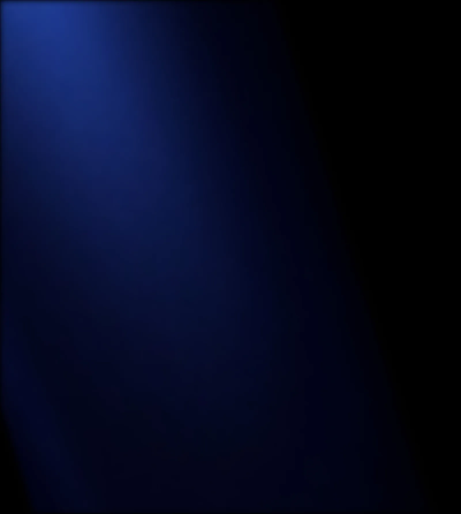 Gradient background fading from dark blue to black.
