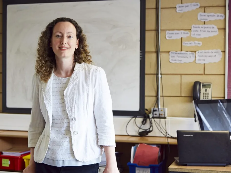 Now Teach website carousel image showing a teacher or career-changer in a school setting.