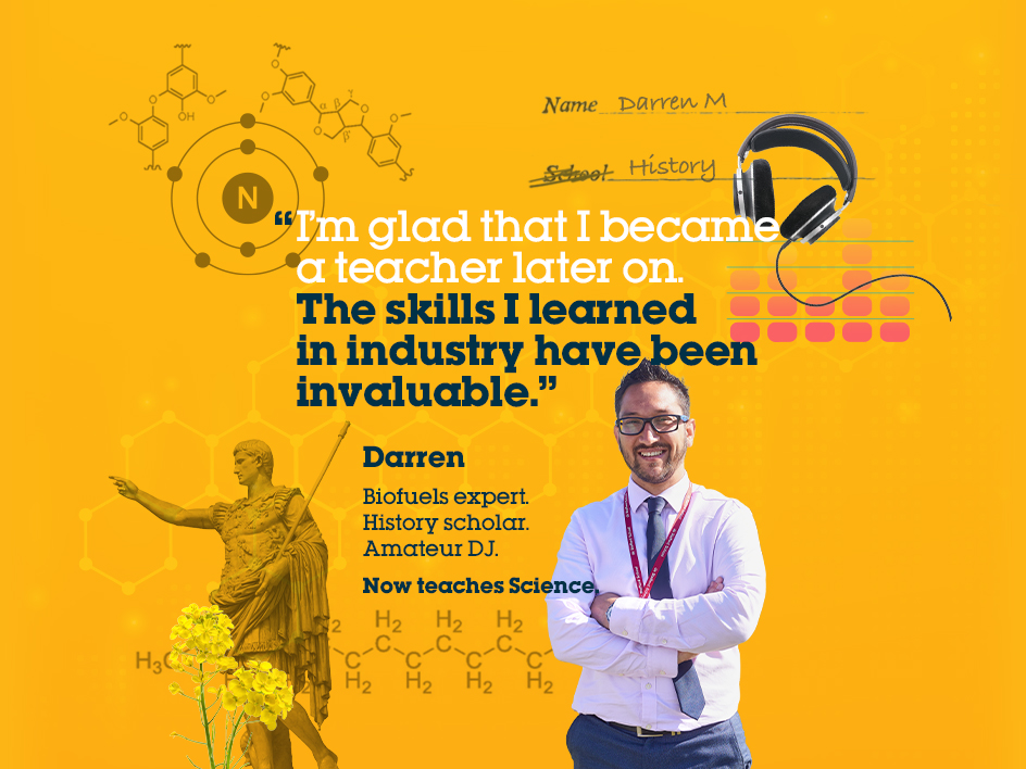 Header image for the Now Teach application page, showing a prospective career-changer.
