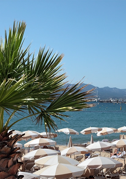 Cannes beach near Lepoussin Hotel.