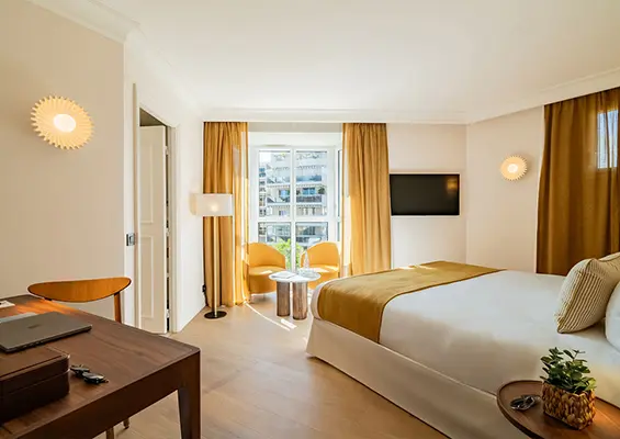 Superior room at Hotel Lepoussin in Cannes.
