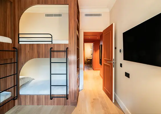 Family superior room at Hotel Lepoussin in Cannes.