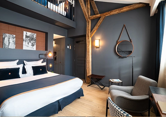 Chambre Duplex hôtel Square Louvois paris vue d'ensemble