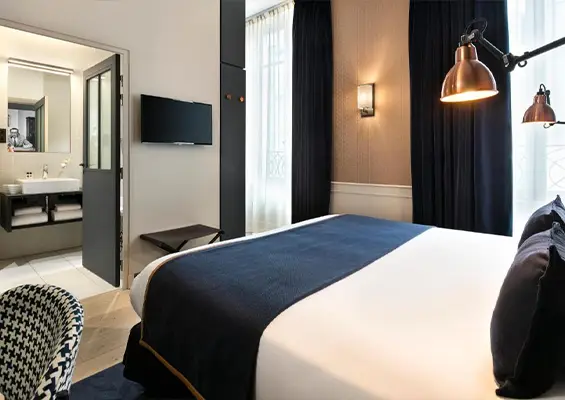 Chambre supérieure hôtel Square Louvois paris vue d'ensemble