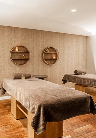 Cabine double de soins à l'hôtel St-Alban La Clusaz