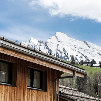 Façade de l'hôtel avec Balme