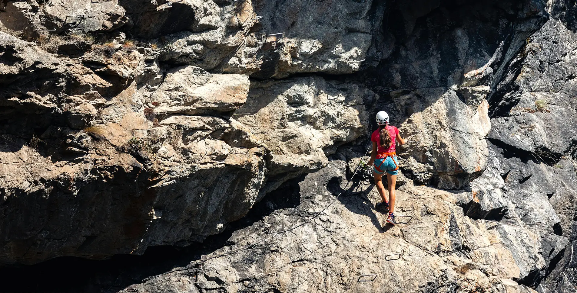 Personne sur via ferrata La Clusaz