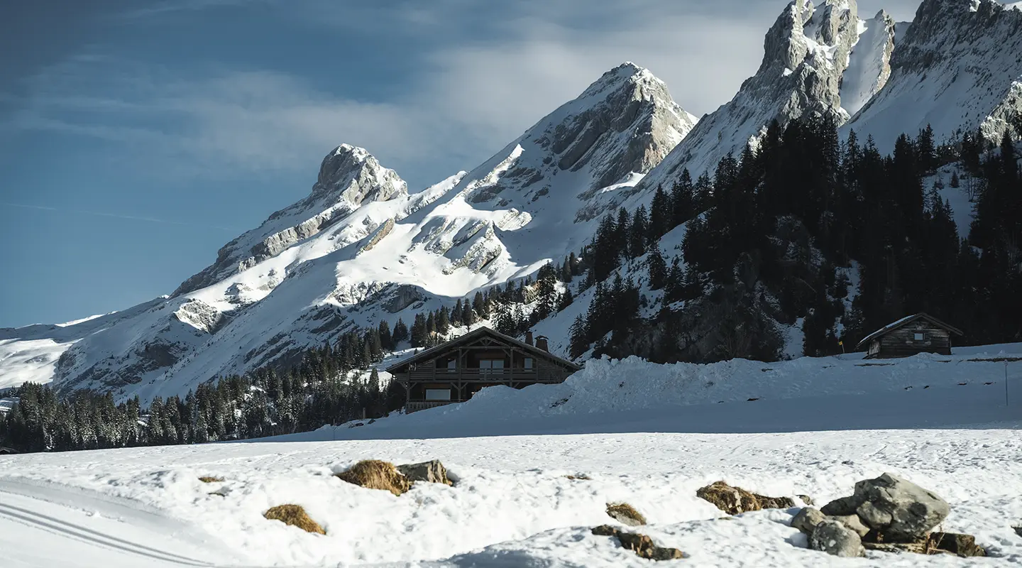 Paysage enneigé à La Clusaz