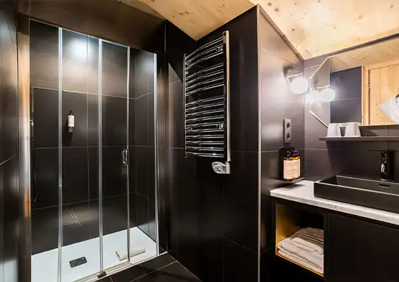 St-Alban La Clusaz family room bathroom and shower