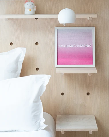 Détail dans une chambre d'un appartement Bellamy Chamonix