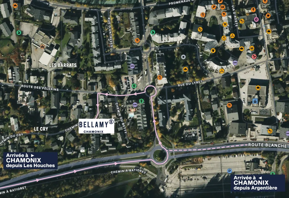 Plan d'accès Bellamy Chamonix