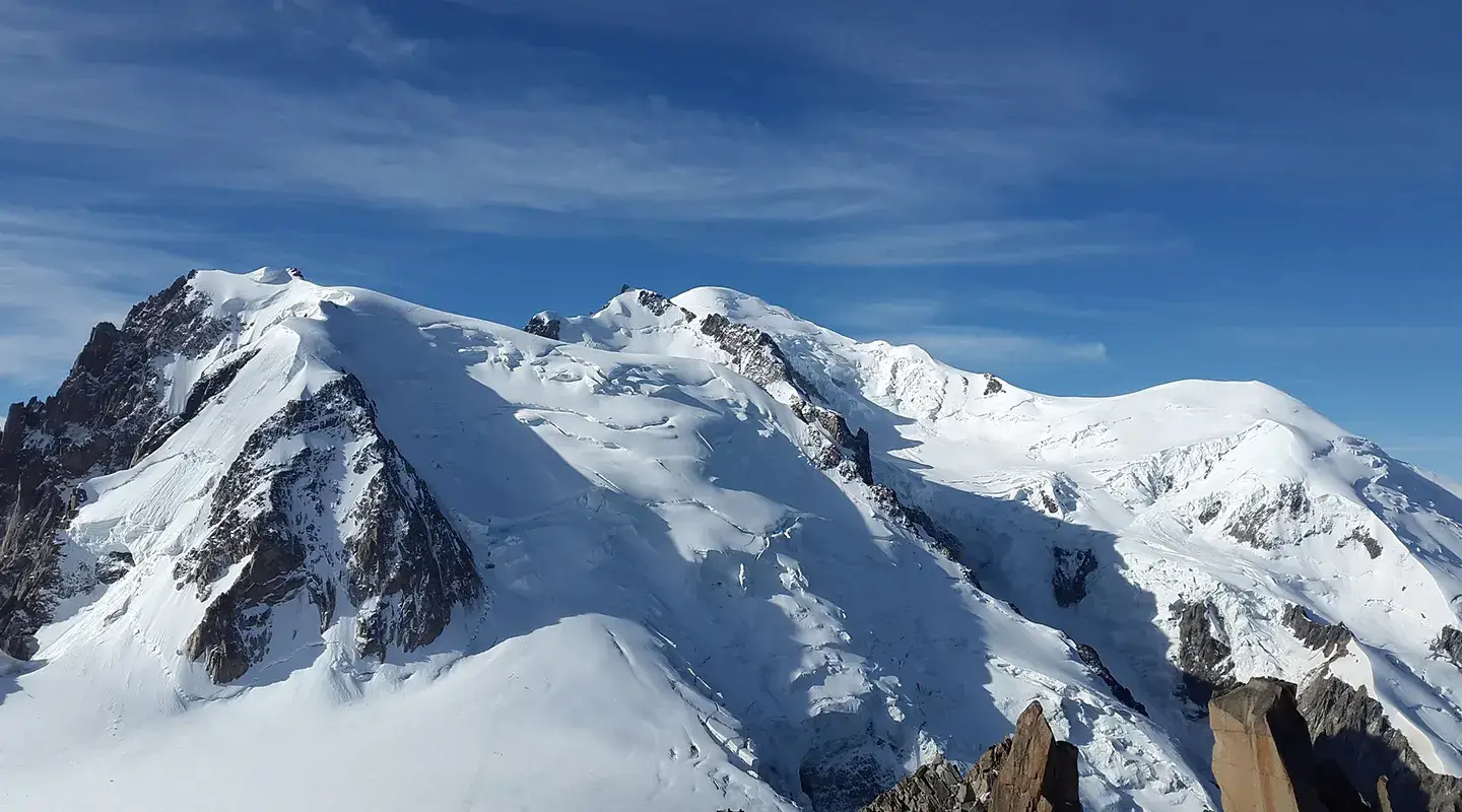 Le Sommet du Mont-Blanc vu depuis l'Aiguille du Midi à Chamonix Mont-Blanc