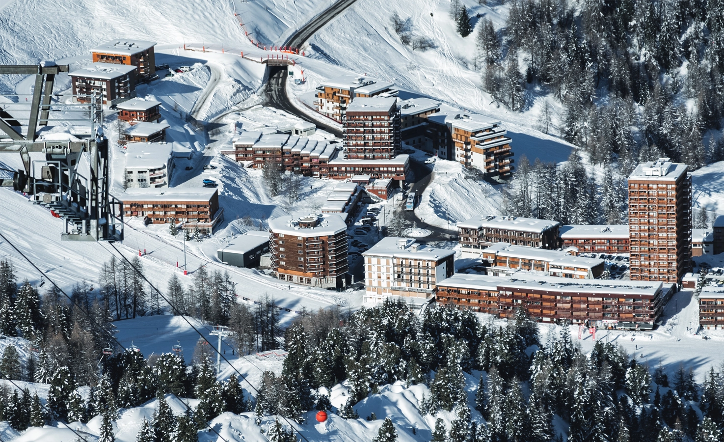 La station de La Plagne et l'hôtel Araucaria