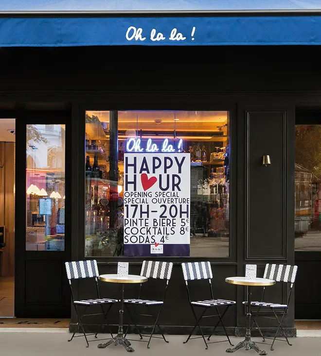 Façade de l'hôtel Oh la la à Paris dans le 11ème arrondissement