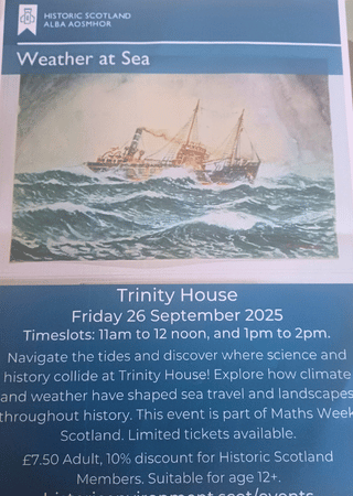 Painting of a ship navigating rough seas with tall waves under cloudy skies, illustrating stormy weather.