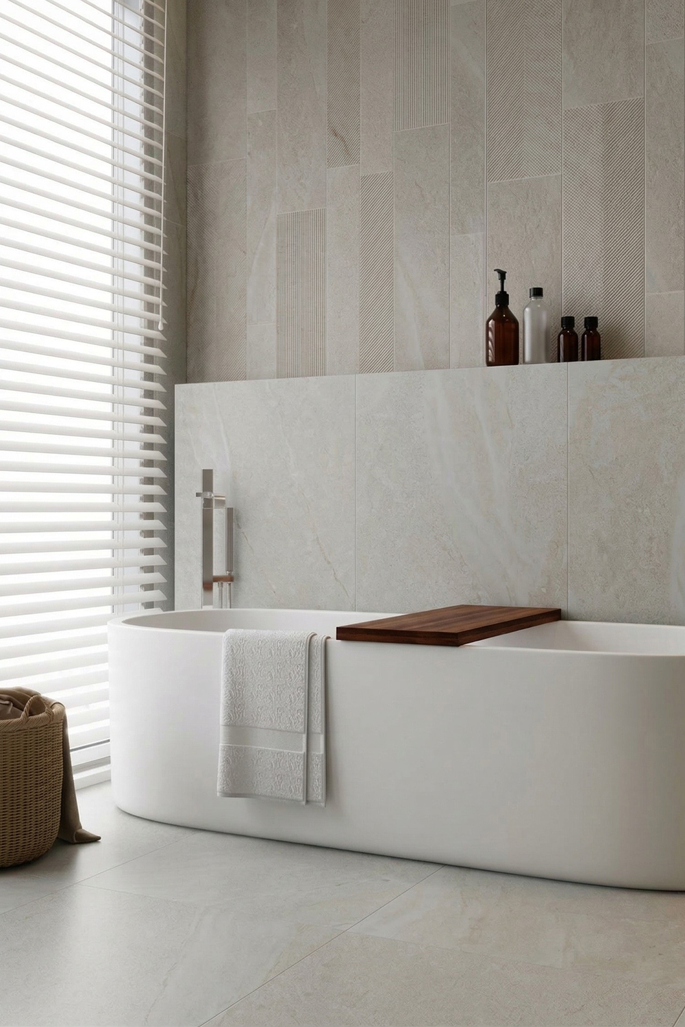 A close up shot of a grey stone building exterior featuring large cylindrical columns alongside a grid of rectangular windows with dark grey frames.