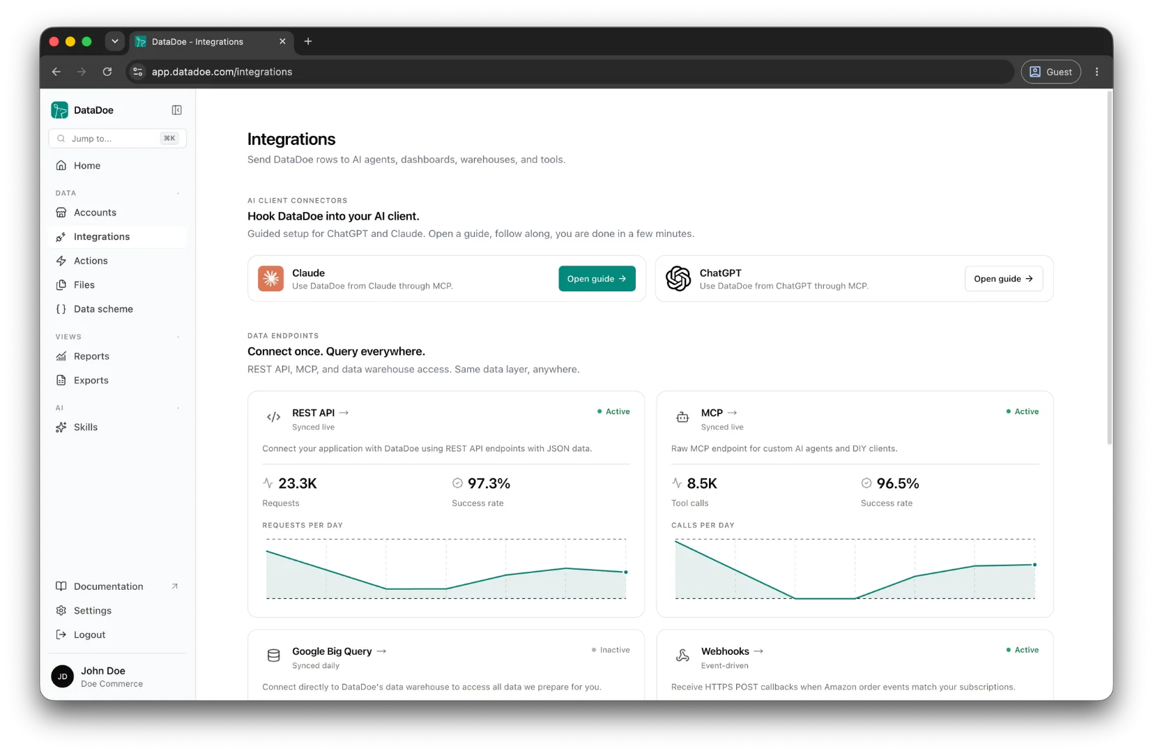 DataDoe — Integrations