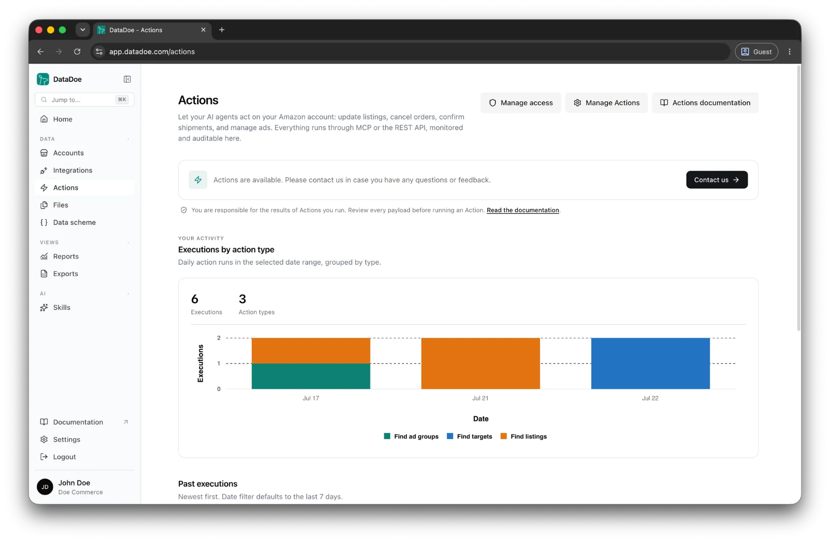DataDoe — Actions
