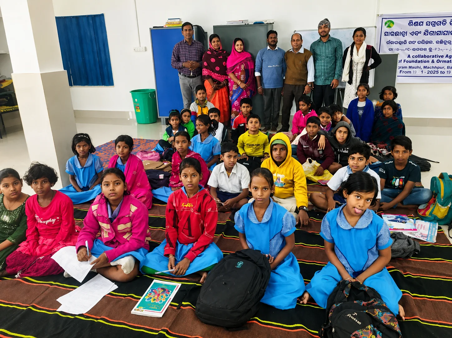 Students learning in a classroom