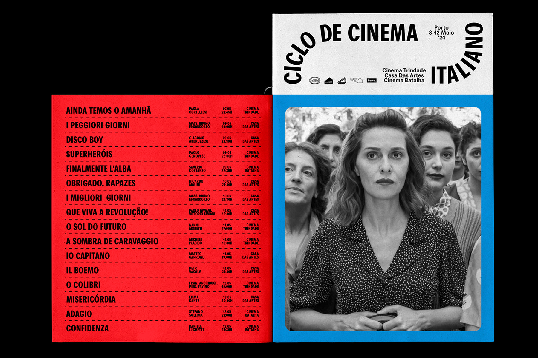 Porto Italian Film Cycle 24 festival programme cover page open
